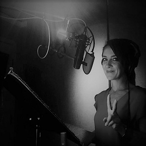Image of Jen O'Connor in recording booth